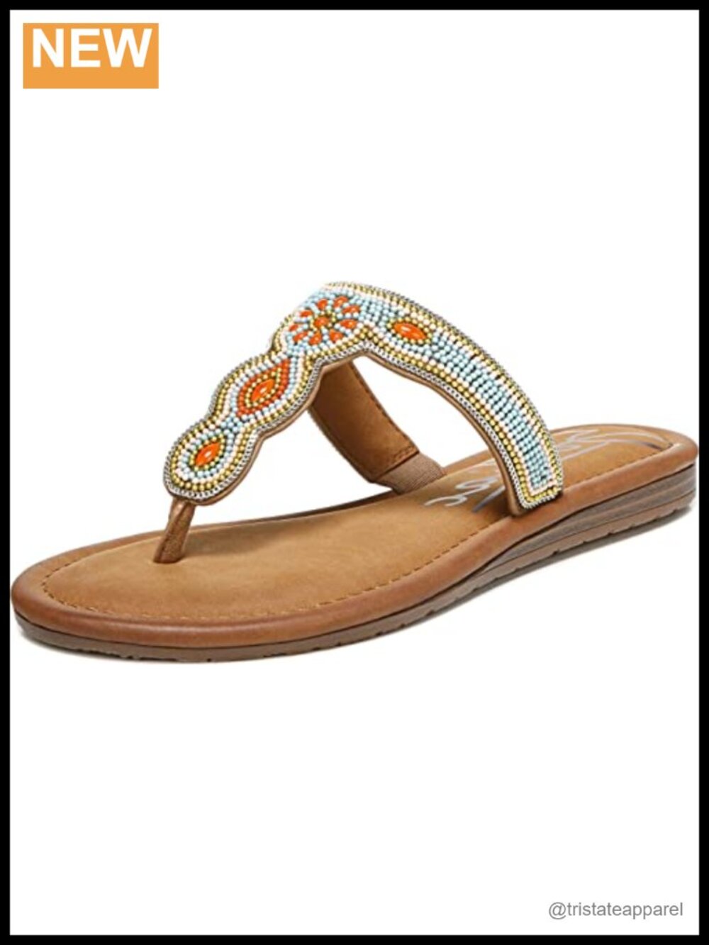 Beaded Chain Slingback Flip Flop Sandals